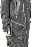 RAW POCKETED LINEN COAT 03 RUBBERIZED BLACK