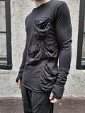 LONG SLEEVE POCKETED T-SHIRT - BLACK - S
