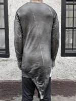 ASYMMETRIC HEM SWEATSHIRT - ANTHRACITE PIECE DYE - S