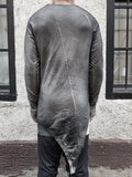 ASYMMETRIC HEM SWEATSHIRT - ANTHRACITE PIECE DYE - S