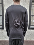 LONG SLEEVE POCKETED T-SHIRT - BLACK - S