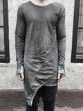 ASYMMETRIC HEM SWEATSHIRT - ANTHRACITE PIECE DYE - S