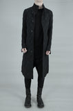LONG CONTRA STRUCTURED BUTTON UP COAT 09 BLACK