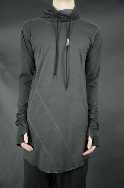 COTTON TURTLE NECK JERSEY 34 COLD DYED ANTHRACITE