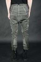 SLIM LEATHER PATCHED TROUSERS 57 ANTHRACITE