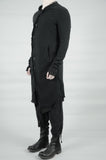 DOUBLE LAYERED KNITTED LINEN CARDIGAN 36 BLACK