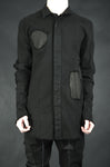 LEATHER PATCHED SHIRT 16 BLACK