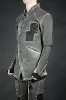 LEATHER PATCHED JACKET 13 ANTHRACITE