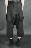 LINEN BLEND CROPPED SUSPENDER TROUSERS 41