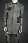 LEATHER PATCHED SHIRT 16 ANTHRACITE