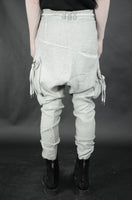 POCKETED LINEN TROUSERS 80 CONCRETE