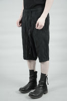 DROP CROTCH CONTRA STRUCTURED SHORTS 80 BLACK