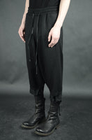COLLAPSING LAYERED WOOL TROUSERS 75 BLACK