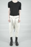 CROPPED CONTRA STRUCTURED LINEN TROUSERS 76 SAND