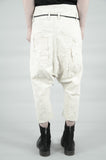 CROPPED CONTRA STRUCTURED LINEN TROUSERS 76 SAND