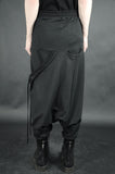 EXTRA LOW CROTCH SIDE POCKETED TROUSERS 81 COATED BLACK