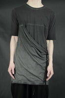 DRAPED SIDE POCKET T-SHIRT 38 COLD DYED ANTHRACITE