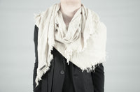 KNITTED LINEN SCARF 92 SAND