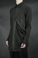 SIDE POCKET BUTTON UP SHIRT 15 COLD DYED ANTHRACITE