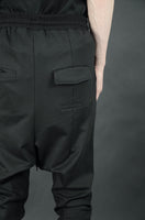 TAPERED DROP CROTCH JOGGERS 79 COATED BLACK