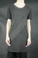 SPIRAL RIB-PANEL T-SHIRT 37 COLD DYED ANTHRACITE