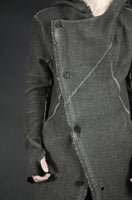 LONG STRUCTURED COTTON CARDIGAN 26 ANTHRACITE