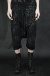 LIGHTWEIGHT HEMP BLEND DOUBLE LAYERED SHORTS 82 RUBBERIZED BLACK