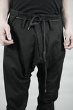 SLIM COATED COTTON RAW TROUSERS 75 BLACK