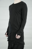 DOUBLE LAYERED LONG SLEEVED T-SHIRT 30 BLACK