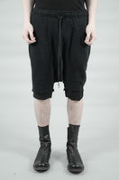 DOUBLE LAYERED KNITTED LINEN SHORTS 85 BLACK