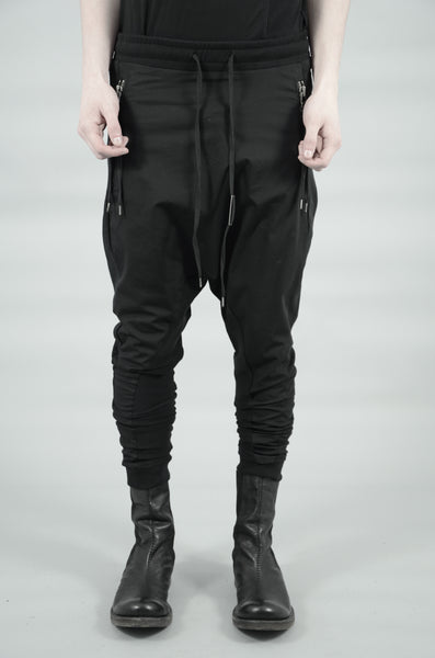 CONTRASTING WOVEN/JERSEY TROUSERS 73 BLACK