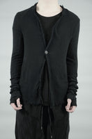 DOUBLE LAYERED KNITTED LINEN BLAZER 35 BLACK