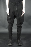 POCKETED LINEN TROUSERS 80 BLACK