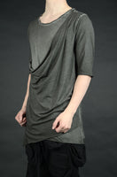 FRONT DRAPED T-SHIRT 36 ANTHRACITE