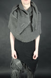 OVERSIZED STRUCTURED COTTON SHAWL 70 ANTHRACITE