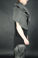 OVERSIZED STRUCTURED COTTON SHAWL 70 ANTHRACITE